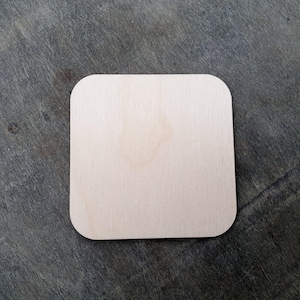 Rounded square shape, 3&quot; - 20&quot;, Rounded edges square cut out, Wooden squares, Laser Cut, Unfinished Wood cut out shapes for crafts