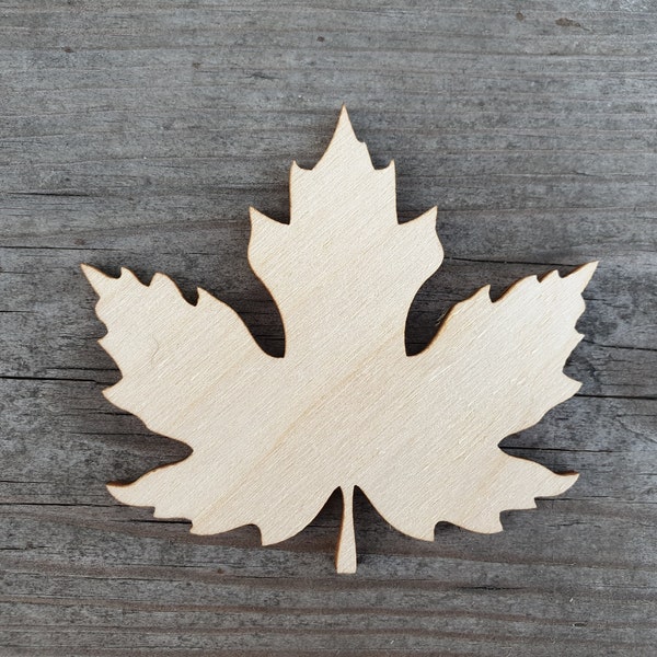 Forme de feuille d'érable en bois découpée au laser pour projets d'artisanat de bricolage - Découpes de feuilles d'érable, blancs de feuilles - Choisissez la TAILLE !
