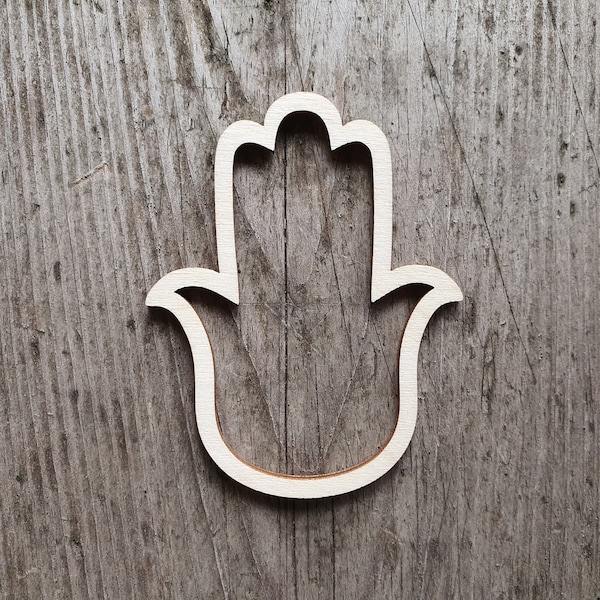 Hamsa outline shape, MULTIPLE SIZES, Hamsa symbol cut out, Laser Cut, Unfinished Wood, Cutout Shapes, Wooden cutouts, Spiritual home decor