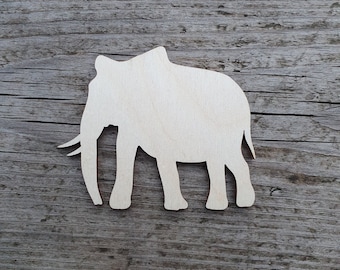 Wooden Elephant Shape for DIY Craft Projects - Elephant Cutouts - Wood Elephant Blanks
