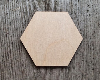Wooden hexagon shape, 2" - 20", Hexagon cutouts, Honeycomb cut out, Plywood hexagons, Wooden hexagon blanks