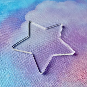 Acrylic STAR Shape, Rounded Edges Star Cutouts, Acrylic STAR Blanks