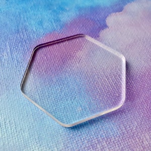 Acrylic Rounded Hexagon Blanks, Hexagon Cutouts, Rounded Edges Hexagon Shape