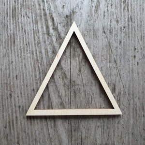 Triangle outline shape, 3" - 20", Triangle cut out, Wooden cut out geometric shapes for crafts and decorations, Laser Cut, Unfinished Wood