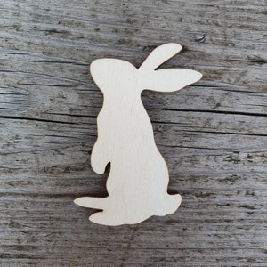 Sagoma di coniglietto pasquale, 3" - 20", Coniglio ritagliato, Coniglietto ritagliato, Legno grezzo, Forme ritagliate per lavoretti, Ritagli di legno, Ritagli di Pasqua