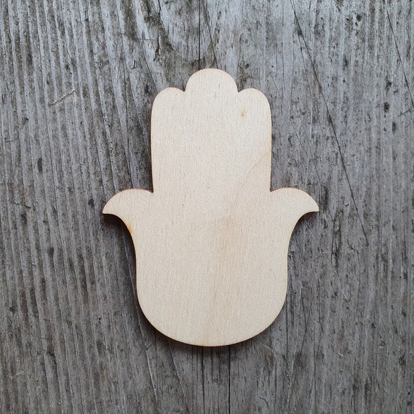 Hamsa shape, MULTIPLE SIZES, Hamsa symbol cut out, Laser Cut hamsa shape, Unfinished Wood, Cutout Shapes, Wooden cutouts, Hamsa cutouts