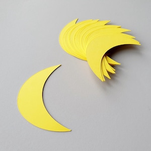 Sichel Mond Stanzteile, MEHRERE GRÖßEN, 20 teilig, Halbmond stanzen, Papier Ausschnitte, Mond Konfetti, Halbmond Ausschnitte