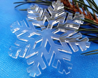 Acrylic Snowflake Shape for Winter Decoration Projects - Acrylic Christmas Snowflake Ornaments - Snowflake Blanks - Choose SIZE and COLOR!