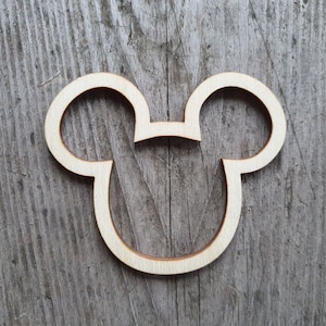 Sagoma di testa di topo, 3" - 20", ritaglio di topo, taglio laser, sagome di legno grezzo per artigianato e decorazioni, sagoma di testa di orso
