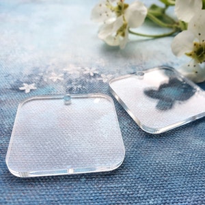 Acrylic Rounded Square Earring Blanks for Jewelry Making - Square Earring Pieces - Acrylic Square Earring Shapes - Choose SIZE and COLOR!