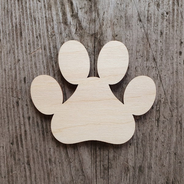 Laser-geschnittene Sperrholz Hundepfotenabdruckform für DIY-Handwerks- oder Dekorationsprojekte - Pfotenausschnitte - Holzrohlinge