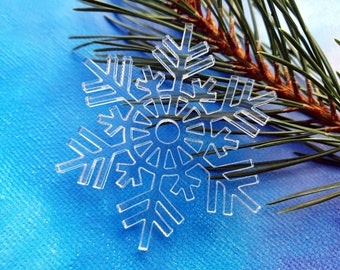 Acrylic snowflake ornaments, 3" - 20", Acrylic snowflake cutouts, Acrylic blanks for crafts and decorations, Christmas decorations