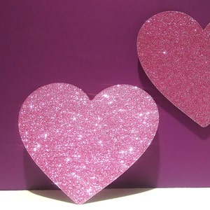 glitter paper hearts