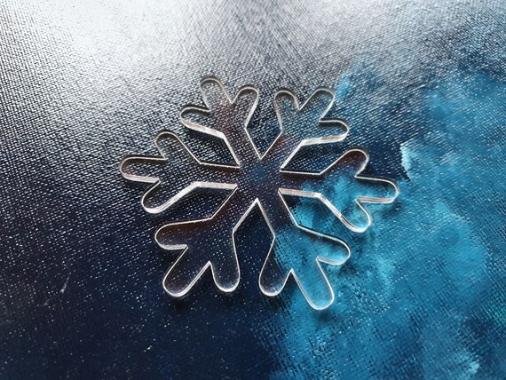 Acrylic Crystal Snowflake Ornaments, 6-inch, 2-piece, Clear/Blue