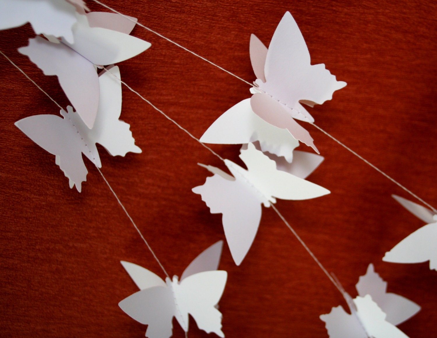 3D Butterfly Garland Paper Garland With 3 Butterflies Etsy