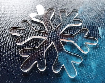 Acrylic Snowflake Shape - Snowflake Cutouts - Acrylic Snowflake Blanks - Acrylic Christmas Ornaments