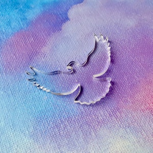 Acrylic DOVE Shape, Acrylic Flying Bird Cutouts, Acrylic Bird Blanks, Choose SIZE and COLOR!