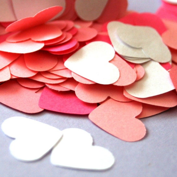 100 Small Paper Hearts, Die Cut Heart, Die Cut Paper Hearts, Heart