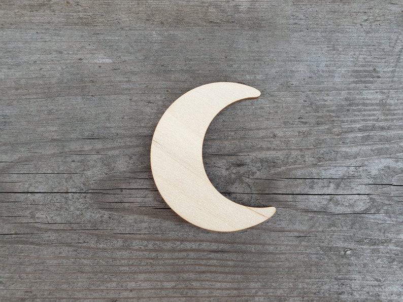 Wooden cutouts MULTIPLE SIZES Cutout Shapes Laser Cut moon crescent Moon shape Unfinished Wood Moon cut out Moon crescent cutouts