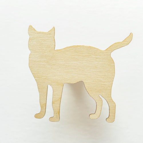 Kitty Cat Laser Cut Out Unfinished Wood Shape Craft Supply Etsy