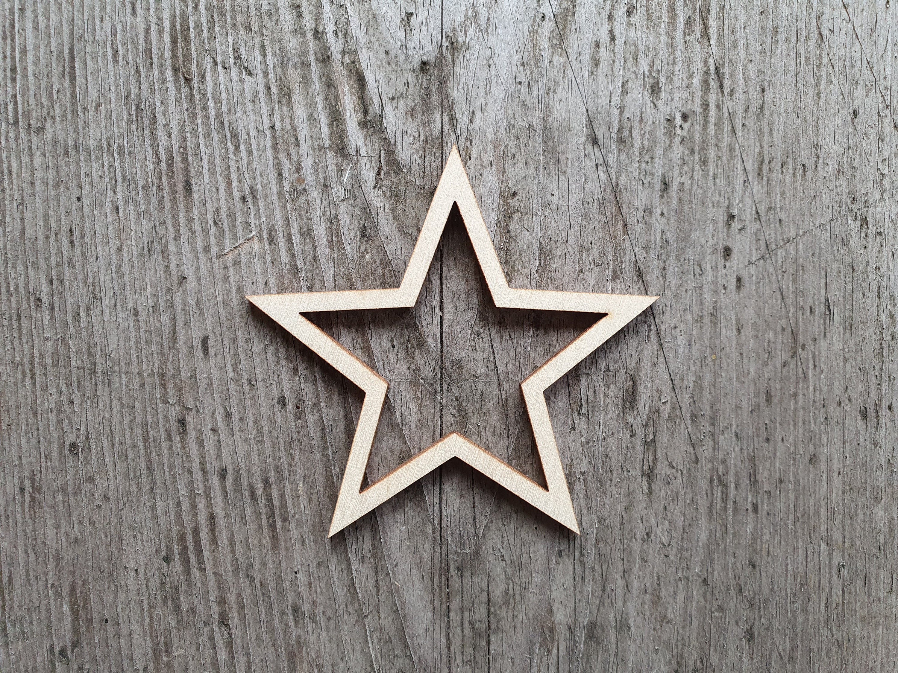 Hello Hobby Wood Star Shape, Die-Cut Shape