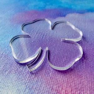 Laser-Cut Acrylic Clover Leaf Shape for DIY Saint Patricks Day Projects - Shamrock Cutouts - Acrylic Leaf Blanks - Choose SIZE and COLOR!