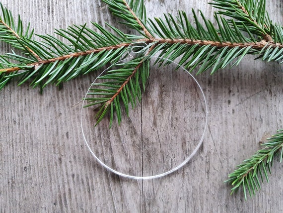 Clear Acrylic Blanks Christmas Ornament Elegant Simple Design