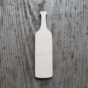 Forma di bottiglia di vino, 3 - 20", Bottiglia ritagliata, Taglio laser, Legno grezzo, Forme ritagliate per artigianato e decorazioni, Vino ritagliato