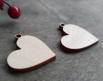 Wooden HEART Earring Blanks for Jewellery Making, Wood Heart Earring Pieces, Wooden Heart Shape Jewelry Supplies