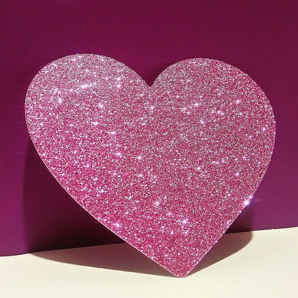 Glitter Paper Hearts, 20 pieces, Paper Hearts, Paper Heart Cutouts