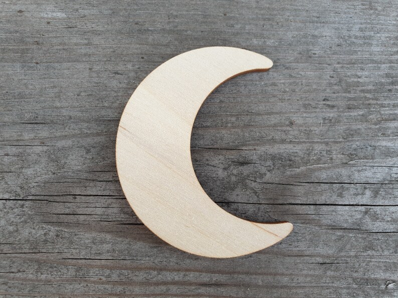 Wooden cutouts MULTIPLE SIZES Cutout Shapes Laser Cut moon crescent Moon shape Unfinished Wood Moon cut out Moon crescent cutouts
