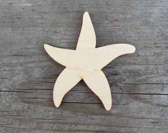 Wooden Starfish Shape for DIY craft projects, Starfish cutouts, Laser-Cut Starfish Blanks