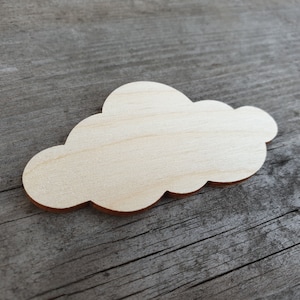 Forme de nuage, PLUSIEURS TAILLES, Nuage découpé, Nuages découpés au laser, Bois brut, Formes découpées, Découpes en bois, Découpes de nuages