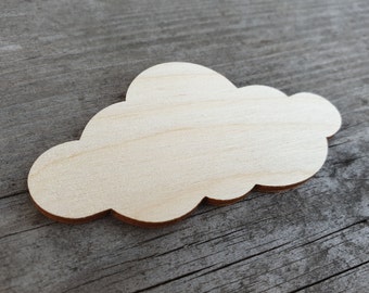 Forme de nuage, PLUSIEURS TAILLES, Nuage découpé, Nuages découpés au laser, Bois brut, Formes découpées, Découpes en bois, Découpes de nuages