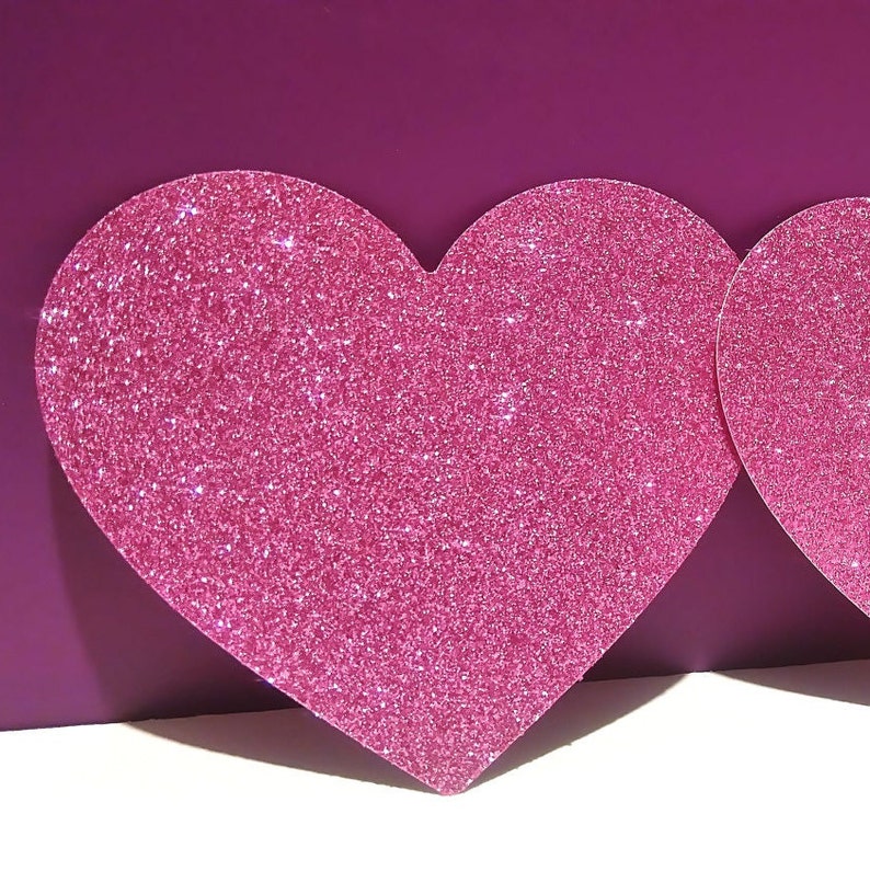 glitter paper hearts