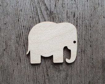 Laser-Cut Wooden Elephant Shape for DIY Craft Projects, Elephant Cutouts