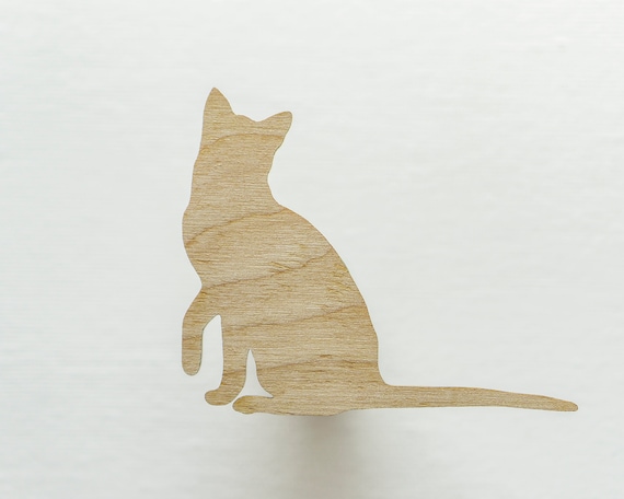 craft laser cut Wooden MDF Cat Shape any size mixed media 