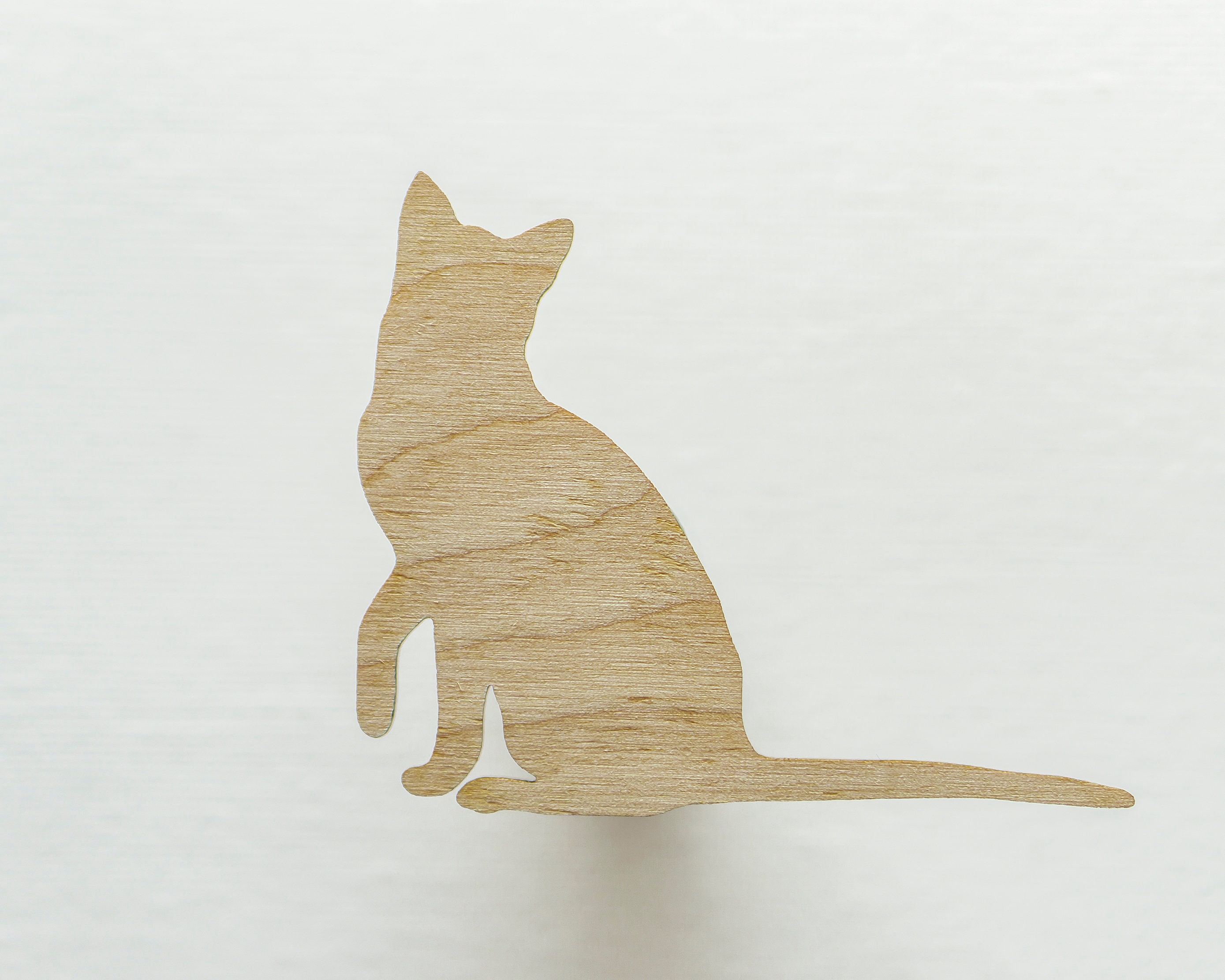 Multiple Sizes Laser Cut Unfinished Wood Cutout Shapes Cat sitting Cat