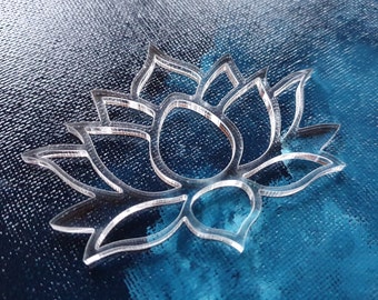 Laser-Cut Acrylic Lotus Flower Shape for DIY Craft or Decoration Projects - Choose SIZE and COLOR!