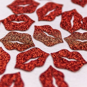 Bachelorette party decorations, Lips confetti 30 pcs, Choose SIZE and COLOR, Paper lips, Engagement party decor, Glitter lip confetti