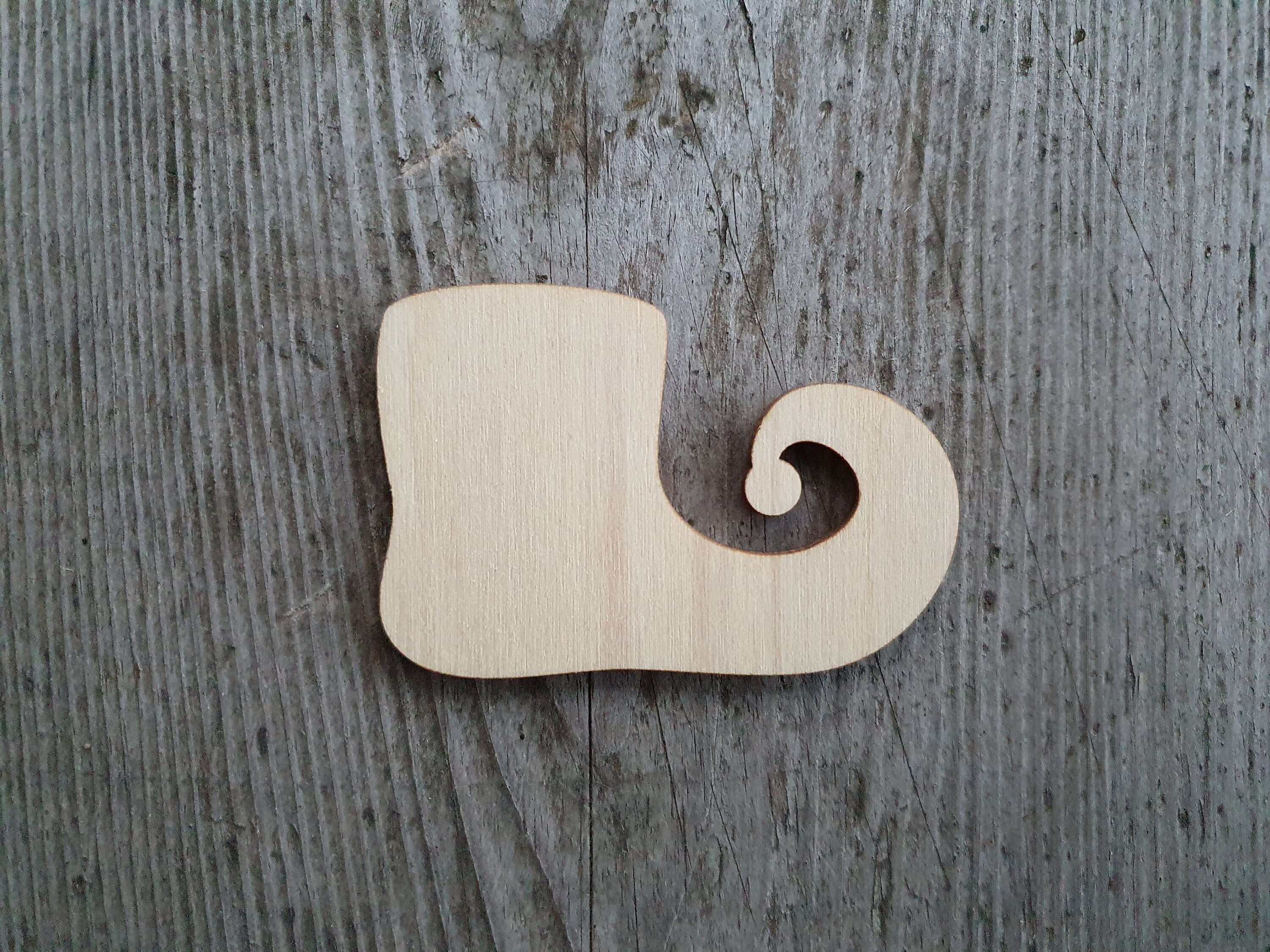 Elf shoe shape 3 20 santa beard cut out wooden etsy