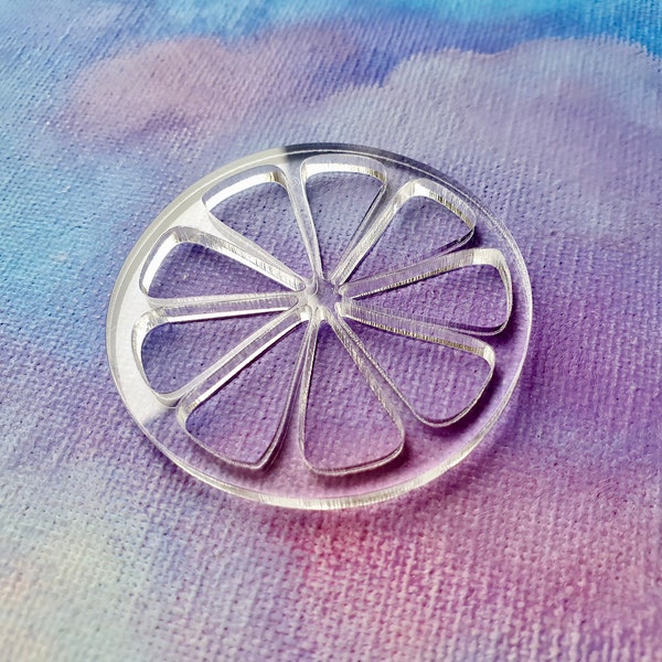 Laser-Cut Acrylic Lemon Slice Shape for DIY Craft or Decoration Projects - Choose SIZE and COLOR!