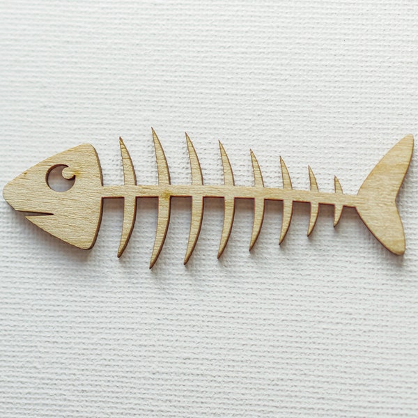 Fish skeleton Shape, MULTIPLE SIZES, Laser Cut, Unfinished Wood, Cutout Shapes, Plywood shapes, Fish bone cut out, Laser cut fish skeleton