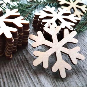 Hölzerne Schneeflocken, Weihnachtsverzierungen, Schneeflocken-Ausschnitte, wählen Sie GRÖSSE!