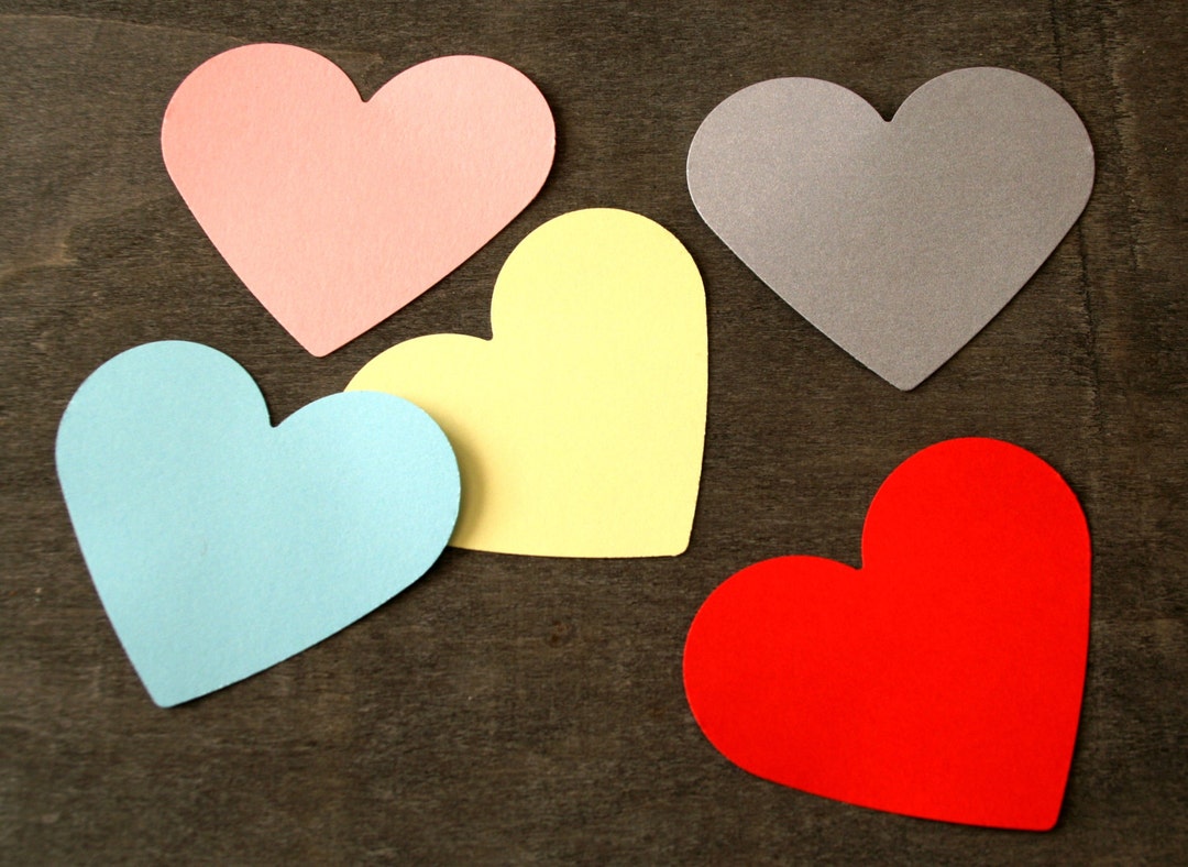 Paper Hearts, 4 Paper Heart Cutouts, Set of 20 Pcs Etsy