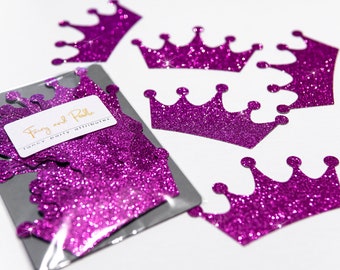 Glitter crown, Crown cut out, Paper crown, Choose SIZE, glitter COLOR and AMOUNT, Crown decorations