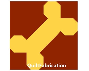 Hond bot quiltblok, PDF-downloadpatroon, eenvoudig quiltpatroon voor beginners