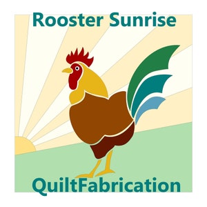 Rooster Sunrise, Applique Quilt Block, Rooster Tracks, Paper Pieced Quilt Block, Instant PDF Download