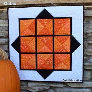Qubix Mini Quilt, Easy, Beginner, Instant PDF Download Pattern, Modern Decor