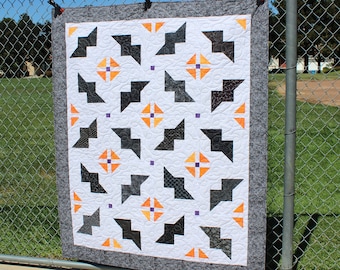 Just Batty, Halloween Quilt Pattern, Multi Sized, Easy Fall Quilt Pattern